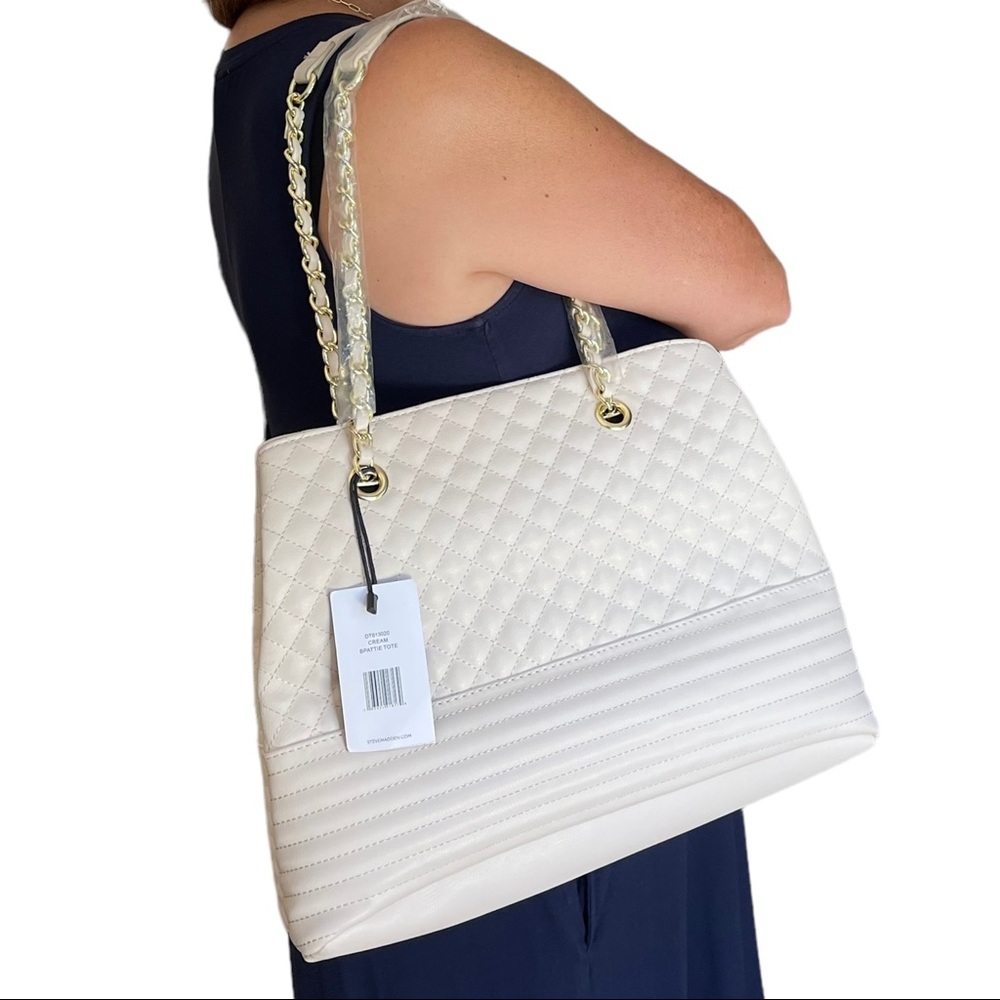 Steve Madden Crossbody/Shoulder Cream Tote Bag